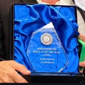 The Heropreneurs Start-up of the Year glass trophy